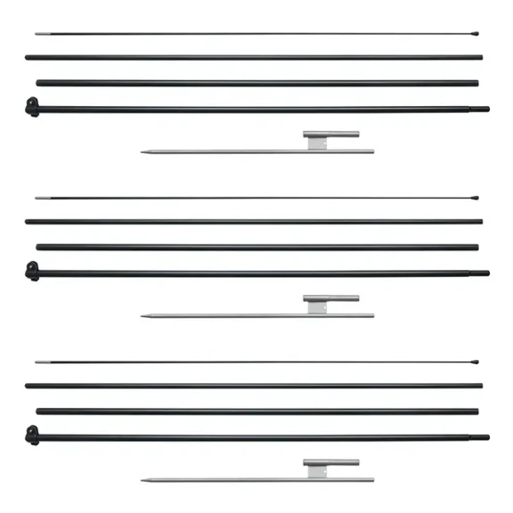 Feather Flag Pole Kit, 3 Packs Swooper Flag Pole 16.3 ft, Sign Flag Poles for Business Advertising Flags Outdoor, with Ground Stakes and A Carrying Bag (Flag Not Included)