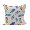 thumbnail image 1 of Feather Fluffy Throw Pillow Cushion Cover, Watercolor Bird Feathers with Soft Color Palette Inspirations Print, Decorative Square Accent Pillow Case, 18" x 18", Multicolor, by Ambesonne, 1 of 5