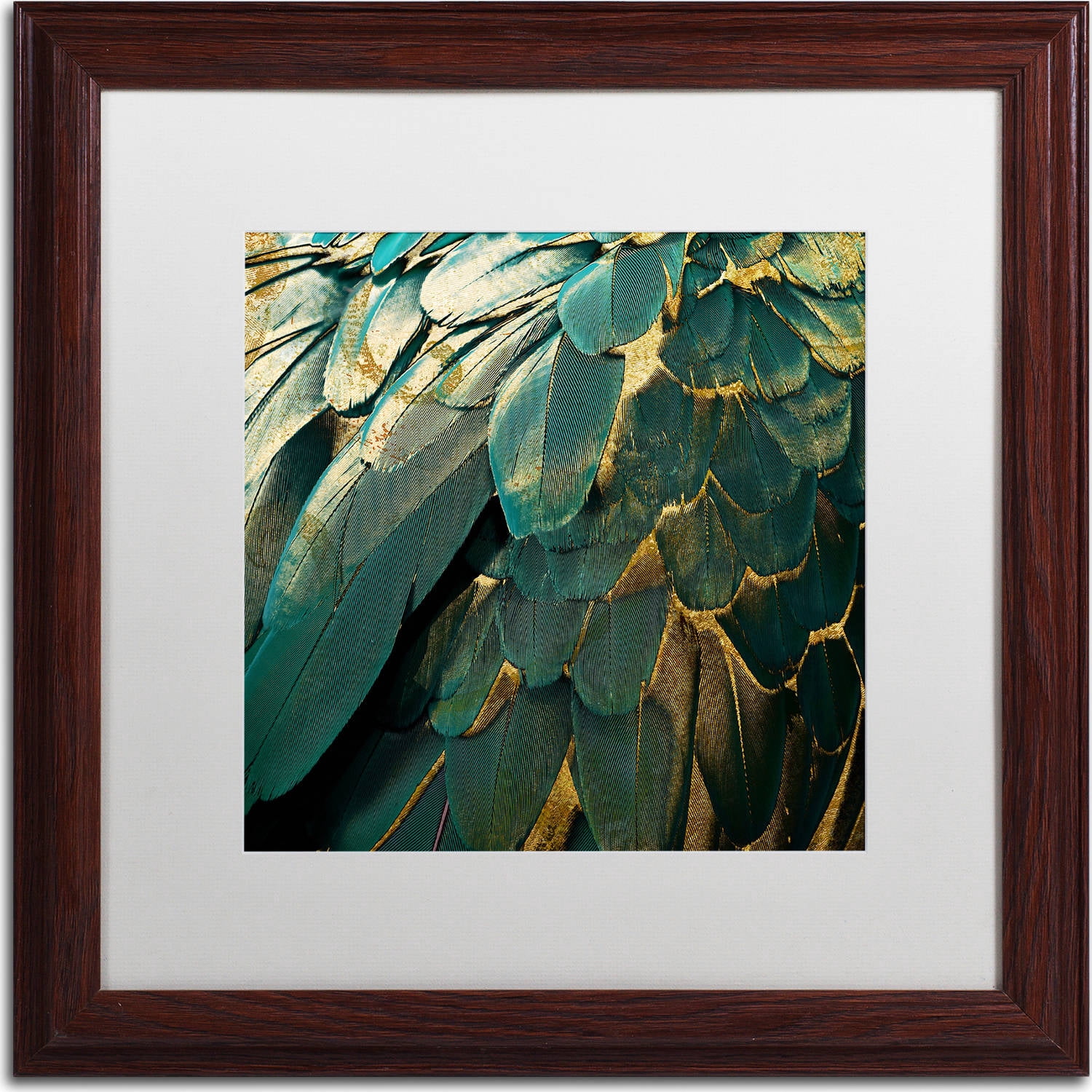 "Feather Glitter" Canvas Art by Color Bakery, White Matte, Wood Frame