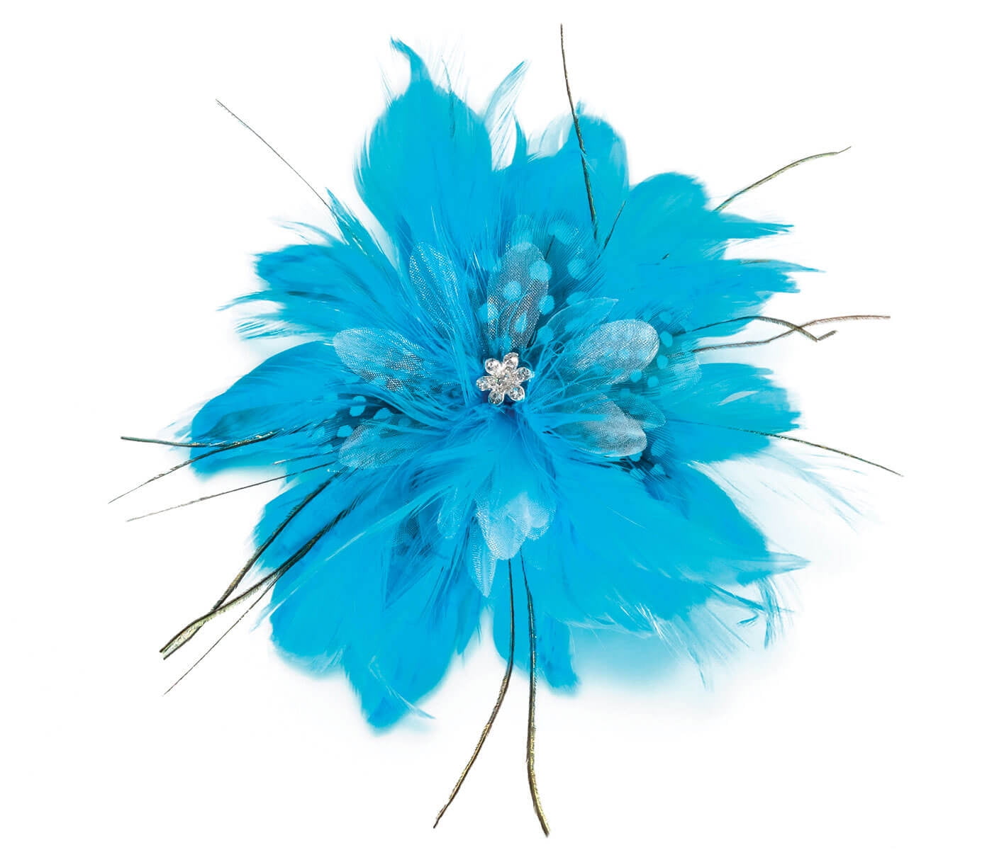 Feather Hair Clip, Aqua