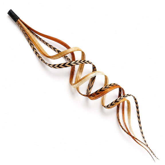 Feather Hair Extension 4-6 Natural Mix Feathers for Hair Extension 5 Feathers Bonded Together At the Tip