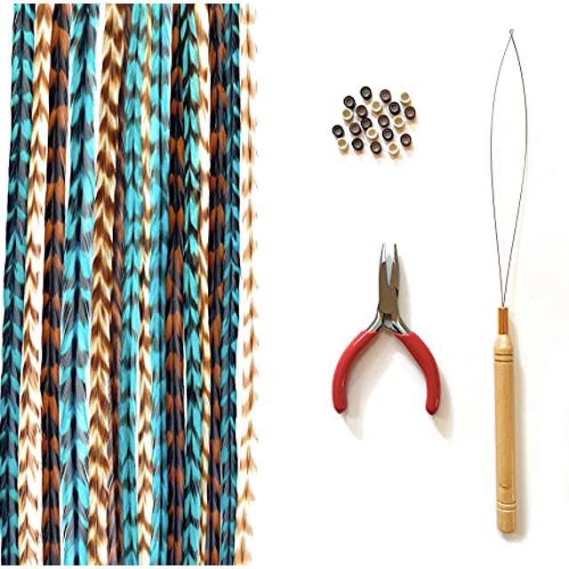 Feather Hair Extensions, 100 Real Rooster Feathers, Long Natural