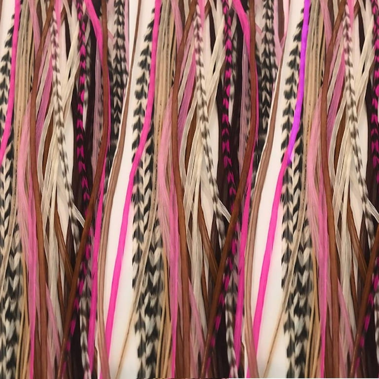 Pink feather hair extensions hotsell