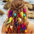 thumbnail image 1 of Feather Headband Head Dress With Feathers for Women and Girls - Stylish Hair Rope for Festivals and Parties, 1 of 7