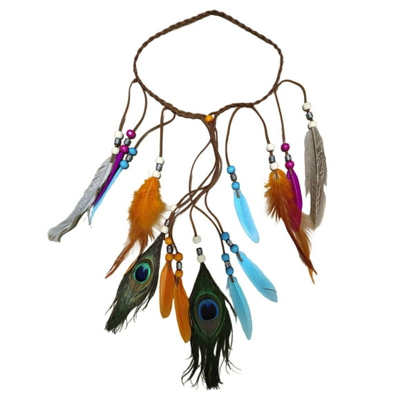 Feather Headband Headdress For Women Girls Festival Party