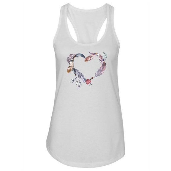 Feather Hearts Racerback Tank Women -Image by Shutterstock, Female x-Small