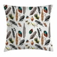 thumbnail image 1 of Feather House Decor Throw Pillow Cushion Cover, Collection of Types of Feathers in Vivid Tones with Grey Splashes Image, Decorative Square Accent Pillow Case, 18 X 18 Inches, Multi, by Ambesonne, 1 of 2