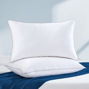 AQUZIN Feather Down Pillow King Size 2 Pack, Luxury Hotel Quality Bed Pillow, Medium Firm Support for Back, Stomach or Side Sleepers, 20x36in.