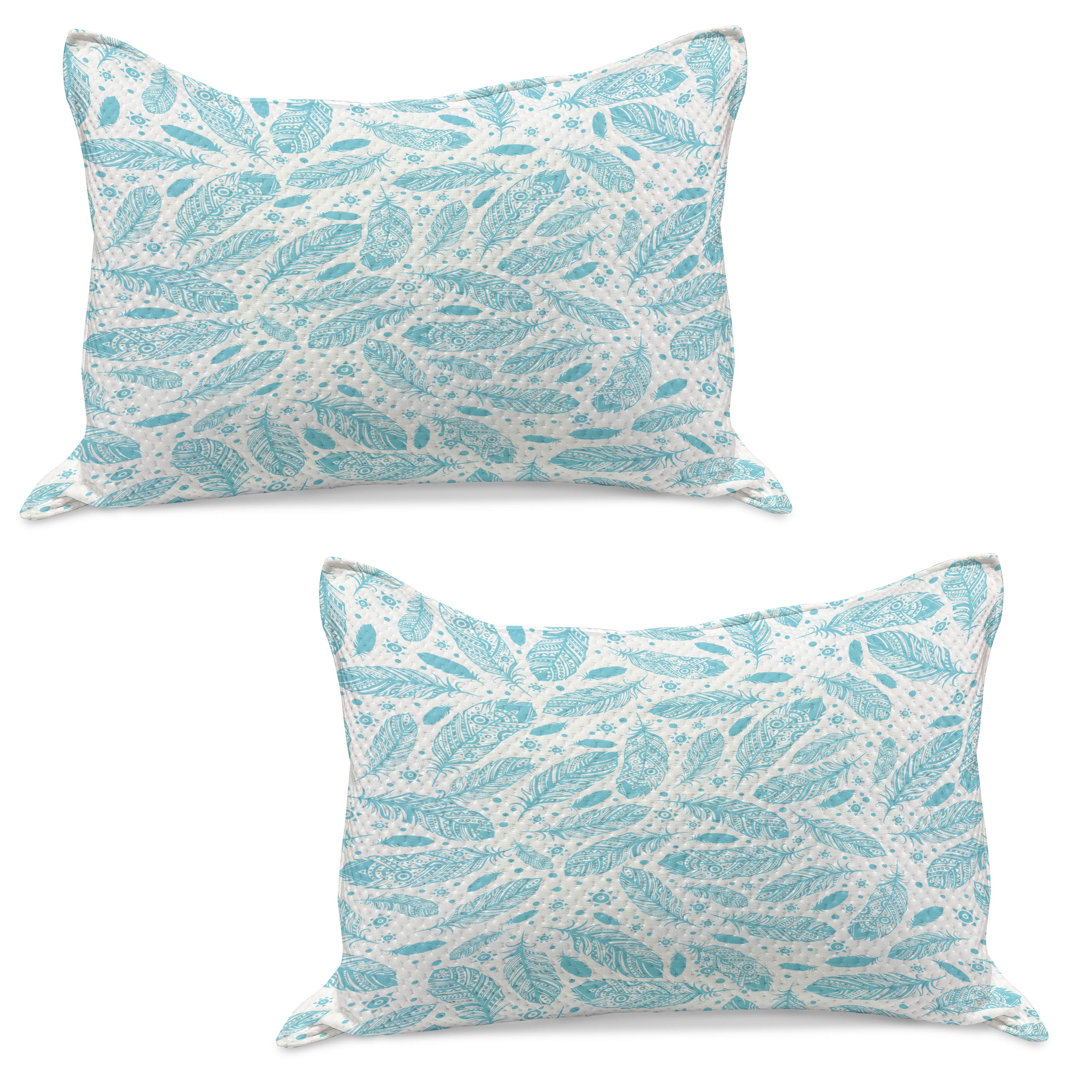 Feather Knitted Quilt Pillowcover Set of 2, Vintage Monochrome Pattern