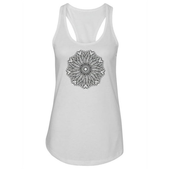 Feather Mandala In Zentangle Tank Women -Image by Shutterstock, Female Small