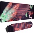 thumbnail image 1 of Feather Mouse Pad for Desk, 31.5 x 11.8 Large Mouse Mat Gaming for Computer Laptop, Cute Elk Butterfly Mice Pad Nature Rubber Base Non Slip Mousepad Waterproof for Home Table, Grey Red BDZXSE019, 1 of 6