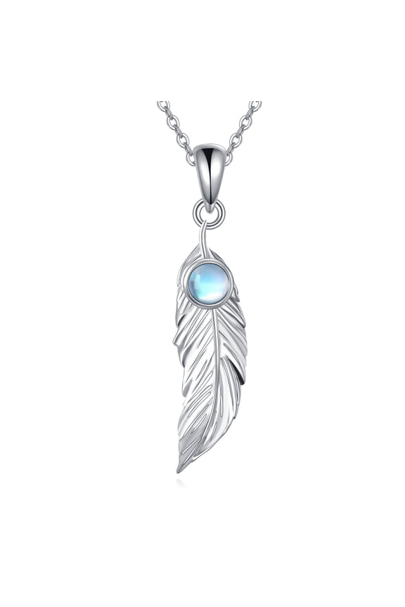 Feather Necklace 925 Sterling Silver Feather Pendant Necklace Boho Jewellery Gifts for Women (Feather necklace)