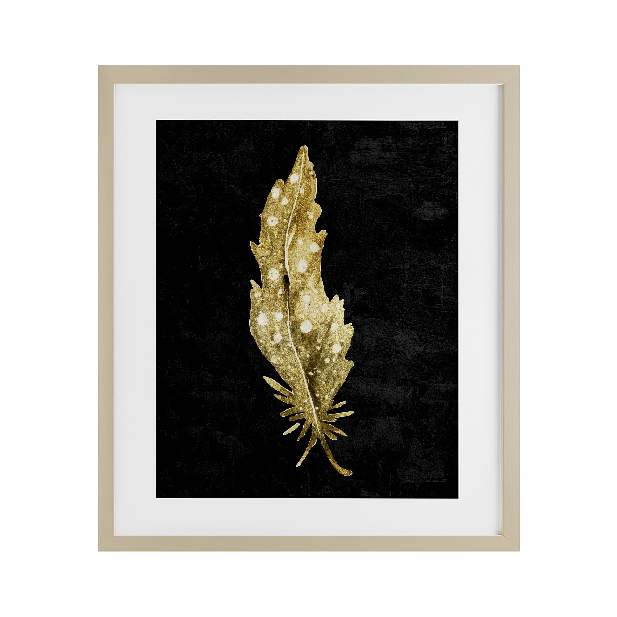 Feather On Black Birch Framed Print Under Glass, design by Kim Allen