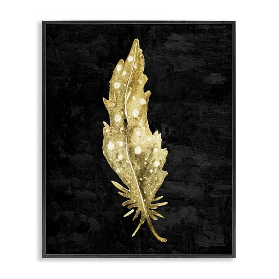 Feather On Black Black Framed Giclee Art, design by Kim Allen