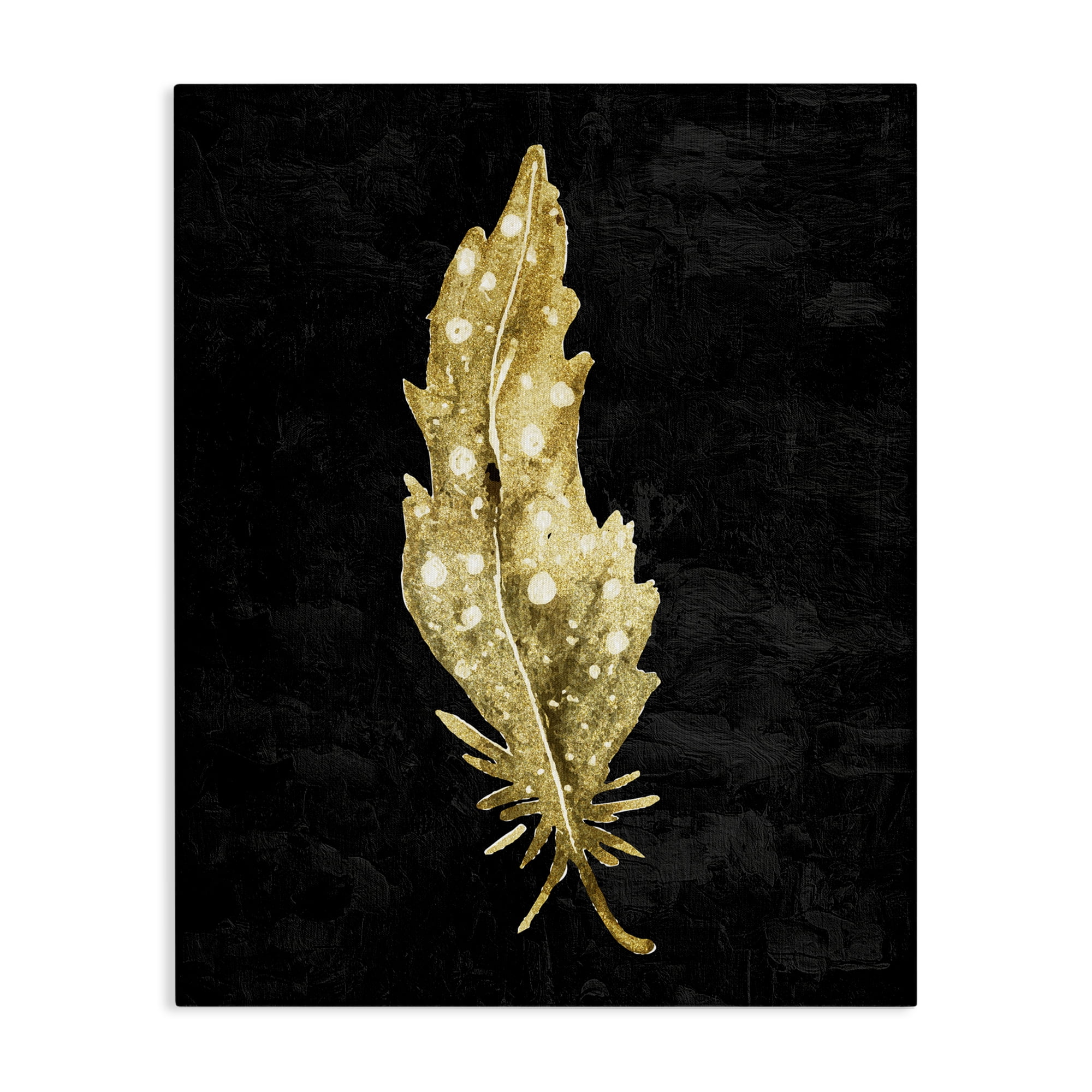Feather On Black Canvas Wall Art, design by Kim Allen