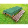 thumbnail image 1 of Feather Outdoor Tablecloth, Peacock Feathers Peafowl Ethnic Eastern Spiritual Boho Positive Design, Decorative Washable Fabric Picnic Tablecloth, 58 X 104 Inches, Jade Green Blue Caramel, by Ambesonne, 1 of 2