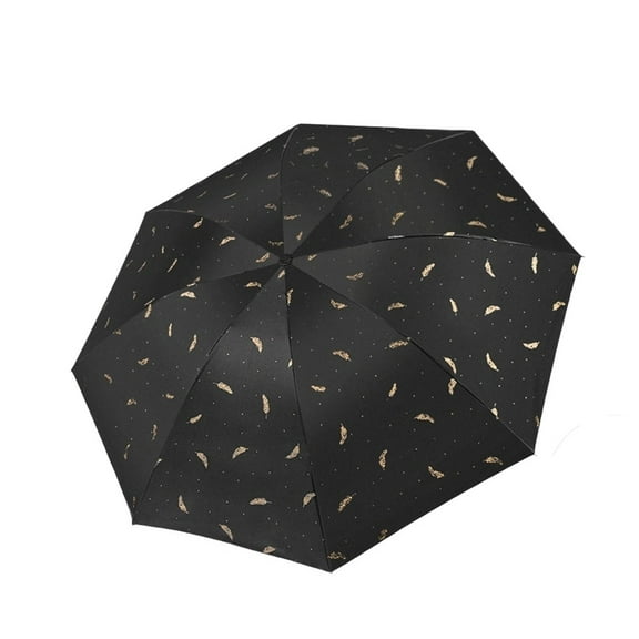 Feather Pattern Auto Umbrella - 95cm Windproof Sun & Rain Protection