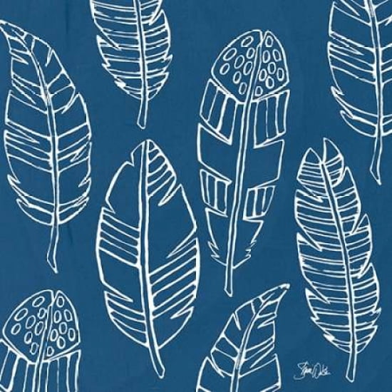 Feather Pattern - Blue Canvas Art - Shanni Welsh (24 x 24)