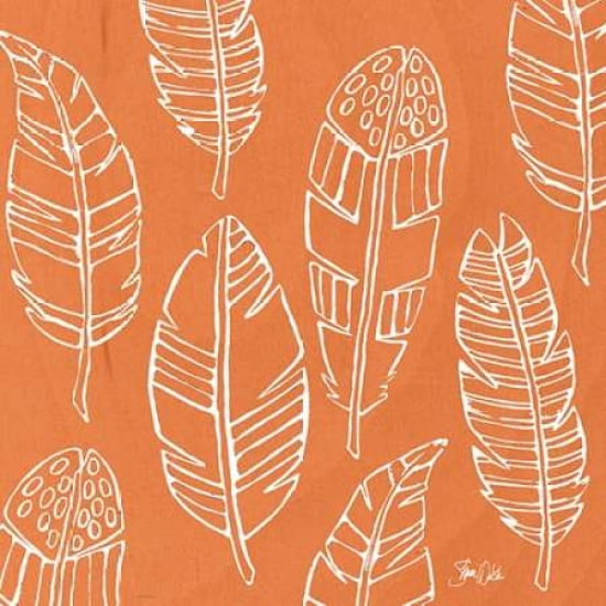 Feather Pattern - Orange Canvas Art - Shanni Welsh (24 x 24)