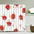 thumbnail image 1 of Feather Pattern Polyester Fiber Bath Curtain 3d Printed Shower Curtain with 12 for Home Bathroom Decor Bath Screen, 1 of 5