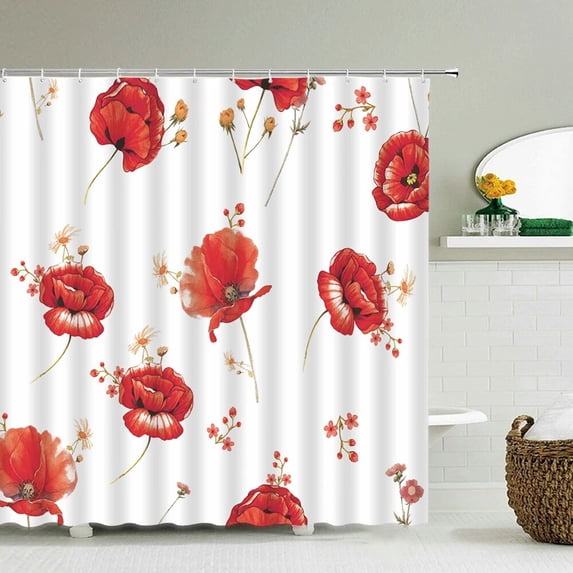 Feather Pattern Polyester Fiber Bath Curtain 3d Printed Shower Curtain with 12 for Home Bathroom Decor Bath Screen