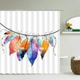 thumbnail image 1 of Feather Pattern Polyester Fiber Bath Curtain 3d Printed Shower Curtain with 12 for Home Bathroom Decor Bath Screen, 1 of 5