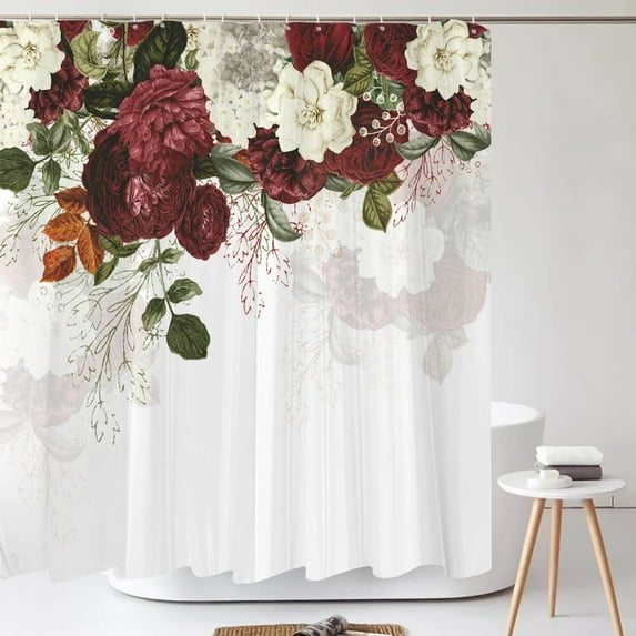 Feather Pattern Polyester Fiber Bath Curtain 3d Printed Shower Curtain with 12 for Home Bathroom Decor Bath Screen