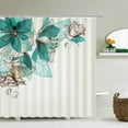 thumbnail image 1 of Feather Pattern Polyester Fiber Bath Curtain 3d Printed Shower Curtain with 12 for Home Bathroom Decor Bath Screen, 1 of 5