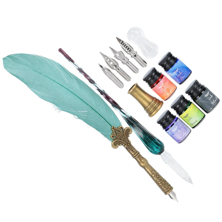 Feather Pen and Quill Set - Pen, Quill, and Ink Set