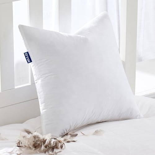 Feather Pillow Insert 18x18, Decorative Down Throw Pillow Insert Fluffy Throw Pillow Cotton Fabric for Sofa Bed Couch