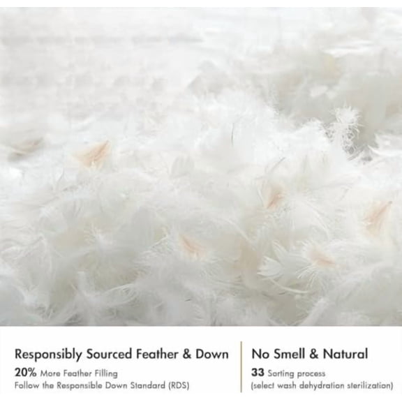 Feather Pillow Insert 18x18, Decorative Down Throw Pillow Insert Fluffy Throw Pillow Cotton Fabric for Sofa Bed Couch