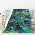 Feather Print Soft Sofa Throw Blanket Warm Flannel Fleece Plush Blanket