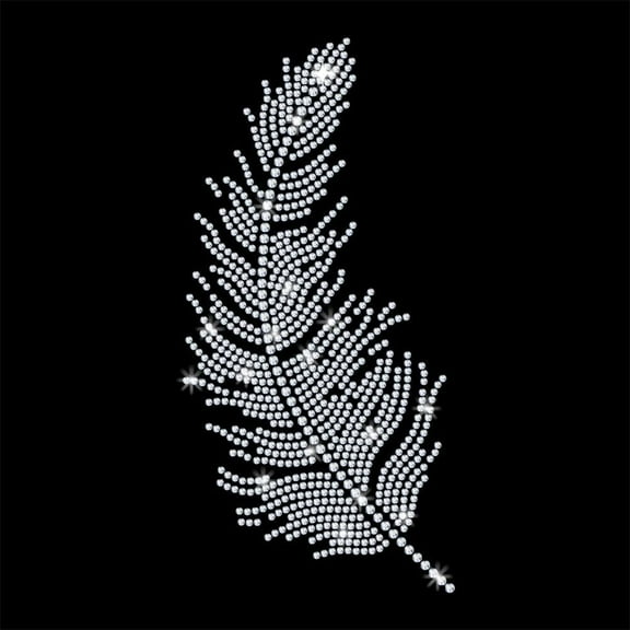 Feather Rhinestone Iron on Hotfix 11.7x8.2 Inch Heat Transfer Decal Bling Rhinestone Decals Rhinestone Heat Transfer Patch Clothing Repair Applique