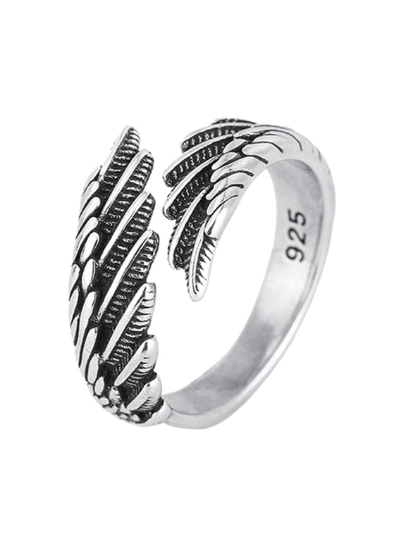 Feather Ring Adjustable Angel Wing Ring Fashion Jewelry for Valentine's Day Gift
