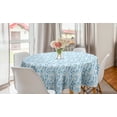 thumbnail image 1 of Feather Round Tablecloth, Repetitively Scattered Oriental Feathers on a Plain Backdrop, Circle Table Cloth Cover for Dining Room Kitchen Decor, 60", Deep Sky Blue Sky Blue, by Ambesonne, 1 of 1