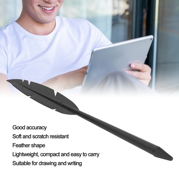Feather-Shaped Capacitive Stylus Pen for Touch Screens - 6.7 Inch Portable Digital Drawing Tool with Clip
