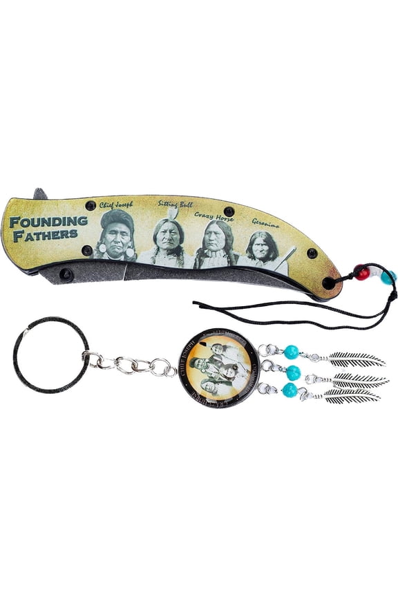 Feather Shaped Founding Fathers Knife Convenient Pocket clip, Attractive Keychain