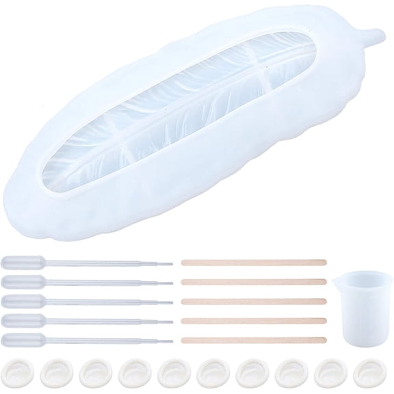 Feather Shaped Silicone molds Feather Fondant Mould Resin Silicone Tray Crystal Jewelry Epoxy Cating molds Tool