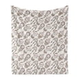 thumbnail image 1 of Feather Soft Flannel Fleece Throw Blanket, Dreamcatchers Gypsy Prehistoric Tribal Print, Cozy Plush for Indoor and Outdoor Use, 50" x 60", Pale Brown Beige, by Ambesonne, 1 of 5