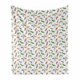 thumbnail image 1 of Feather Soft Flannel Fleece Throw Blanket, Repetitive Colorful Minimalist Romantic Plume Print, Cozy Plush for Indoor and Outdoor Use, 50" x 70", Multicolor, by Ambesonne, 1 of 5