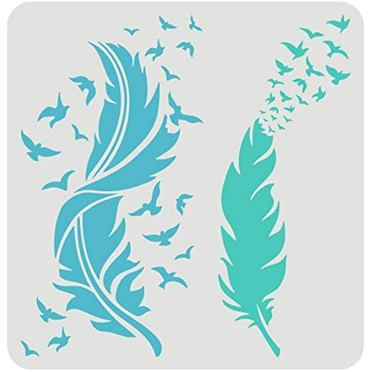 Feather Stencils for Painting 11.8x11.8inch Beautiful Feather Stencil Flying Bird Painting Stencil Bird's Feather Stencils for Painting on Wood Canvas Paper Floor Wall - Walmart.com feather-stencils-for-painting-11-8x11-8inch-beautiful-feather-stencil-flying-bird-painting-stencil-bird-s-feather-stencils-for-painting-on-wood-canvas-paper-floor-wall-walmart-com