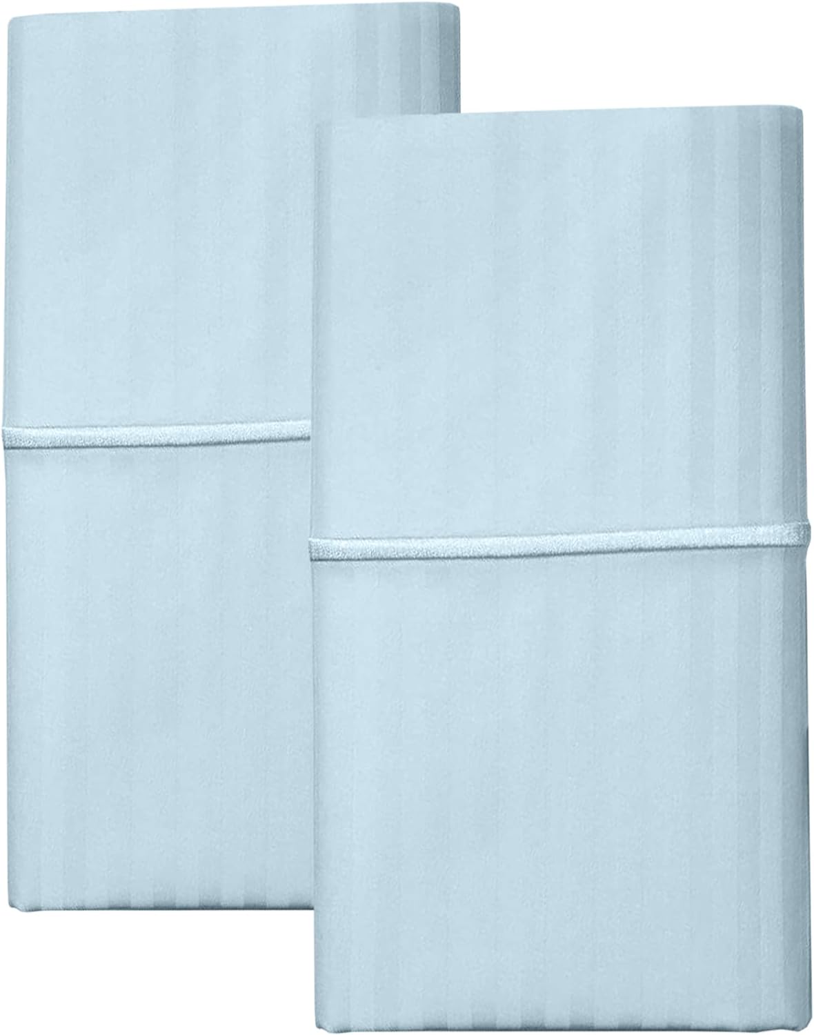 Feather & Stitch 2 Piece Pillowcase Set Standard Size Aqua 100 Cotton