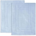 thumbnail image 1 of Feather & Stitch 2 Piece Towel Like Bath Mats (30x21 Inch) 100% Cotton Terry Mat for Hotel, Spa, Shower Floor Mats [NOT A Bathroom Rug], Soft Absorbent Washable Mats - Sky Blue, 1 of 9