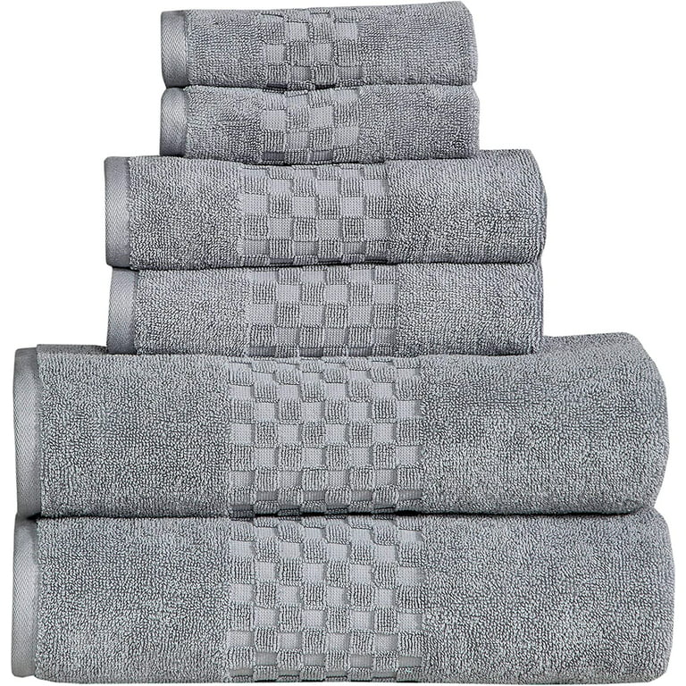 White Classic Luxury Brown Bath Towel Set - Combed Cotton Hotel Quality  Absorbent 8 Piece Towels | 2 Bath Towels | 2 Hand Towels | 4 Washcloths  [Worth