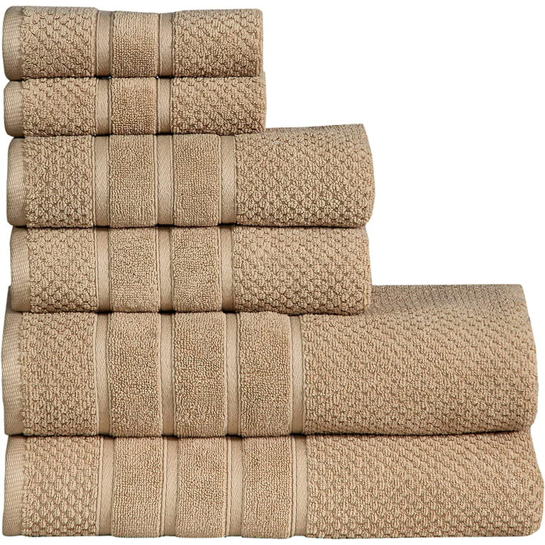 100% Cotton 6-Piece Towel Set - Absorbent and Fade Resistant Bath Towels  Set (Aqua)
