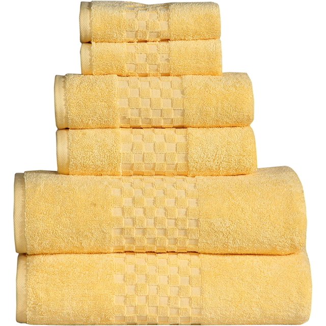 Feather & Stitch 6 Piece Sets of Bathroom Towels 100 Cotton High