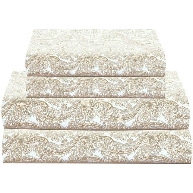 Feather & Stitch Cooling 4 Piece Luxury Bed Sheets Set Softest 100 Cotton Sheet Set 300