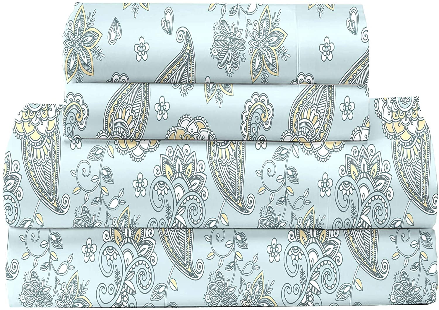 Feather & Stitch Cooling 4 Piece Luxury Bed Sheets Set Softest 100