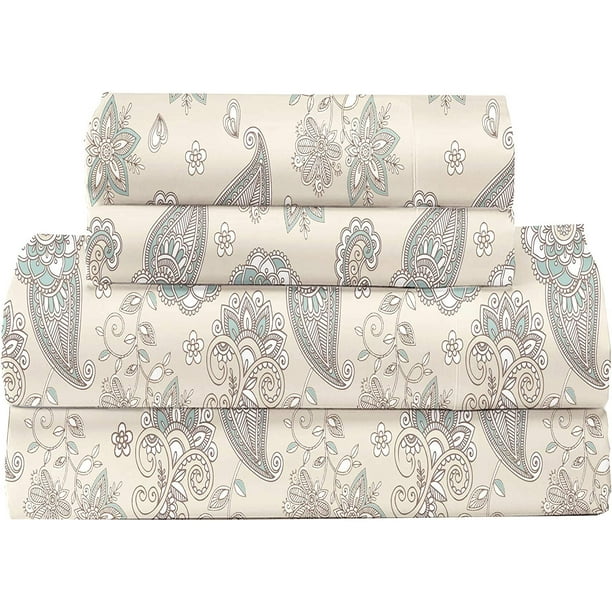 Feather & Stitch Cooling 4 Piece Luxury Bed Sheets Set Softest 100