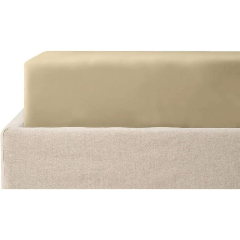 Cotton 400 Thread Count Standard Single Fitted Sheet King / Beige